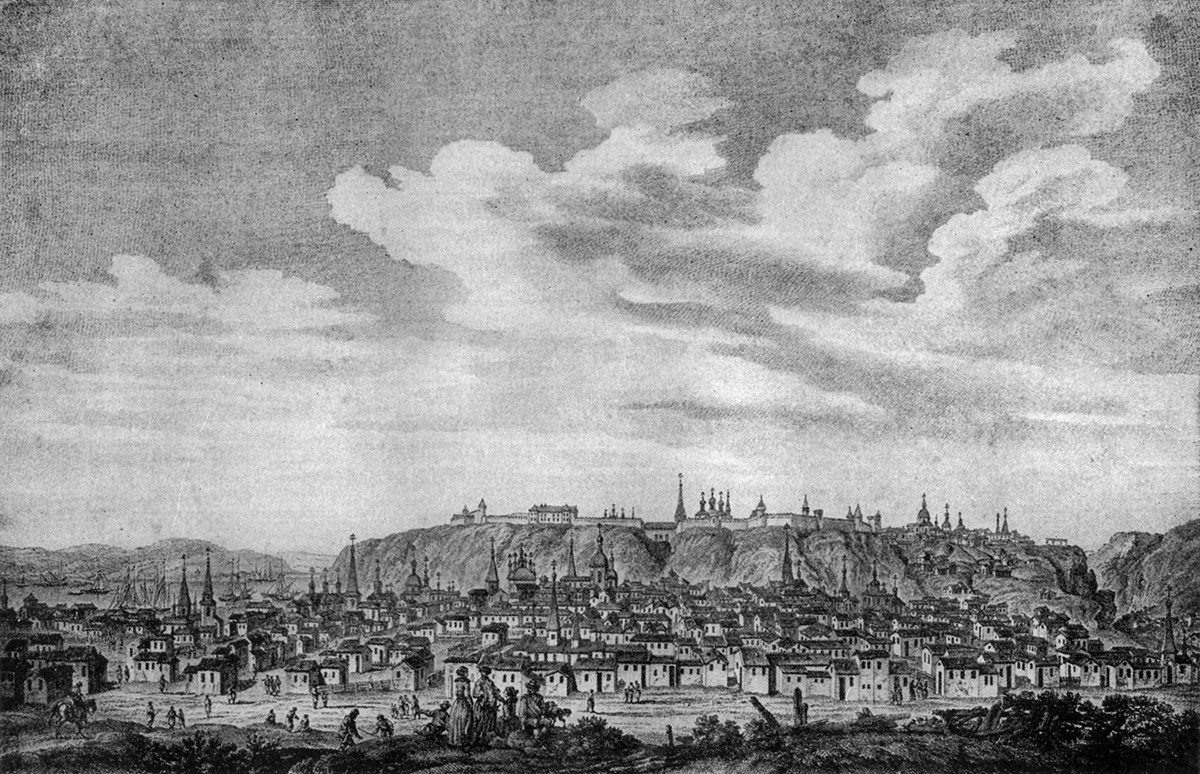 Stadt Tobolsk im frühen 18. Jahrhundert