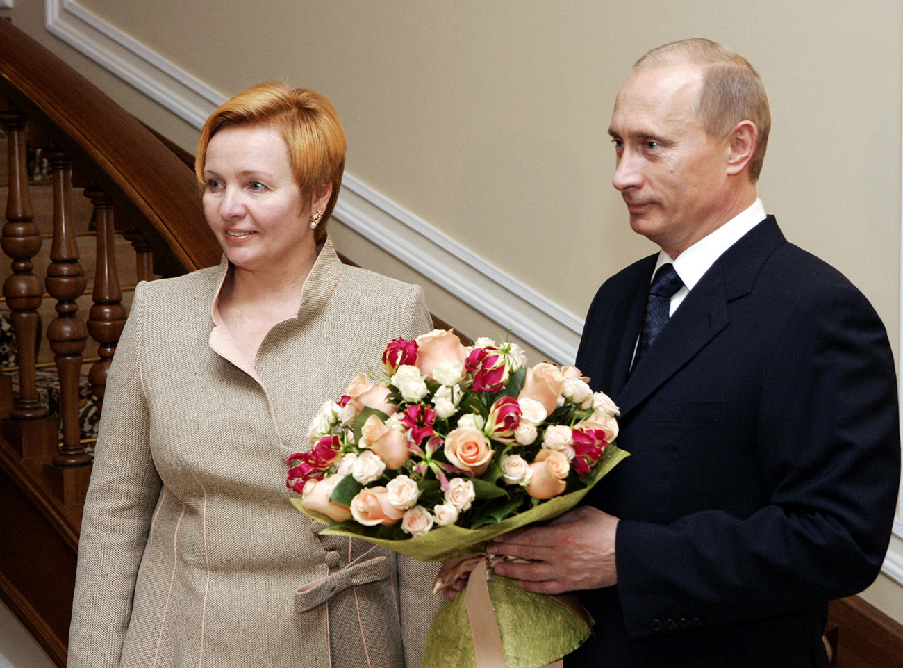 Poutine et son épouse d'alors, Lioudmila.
