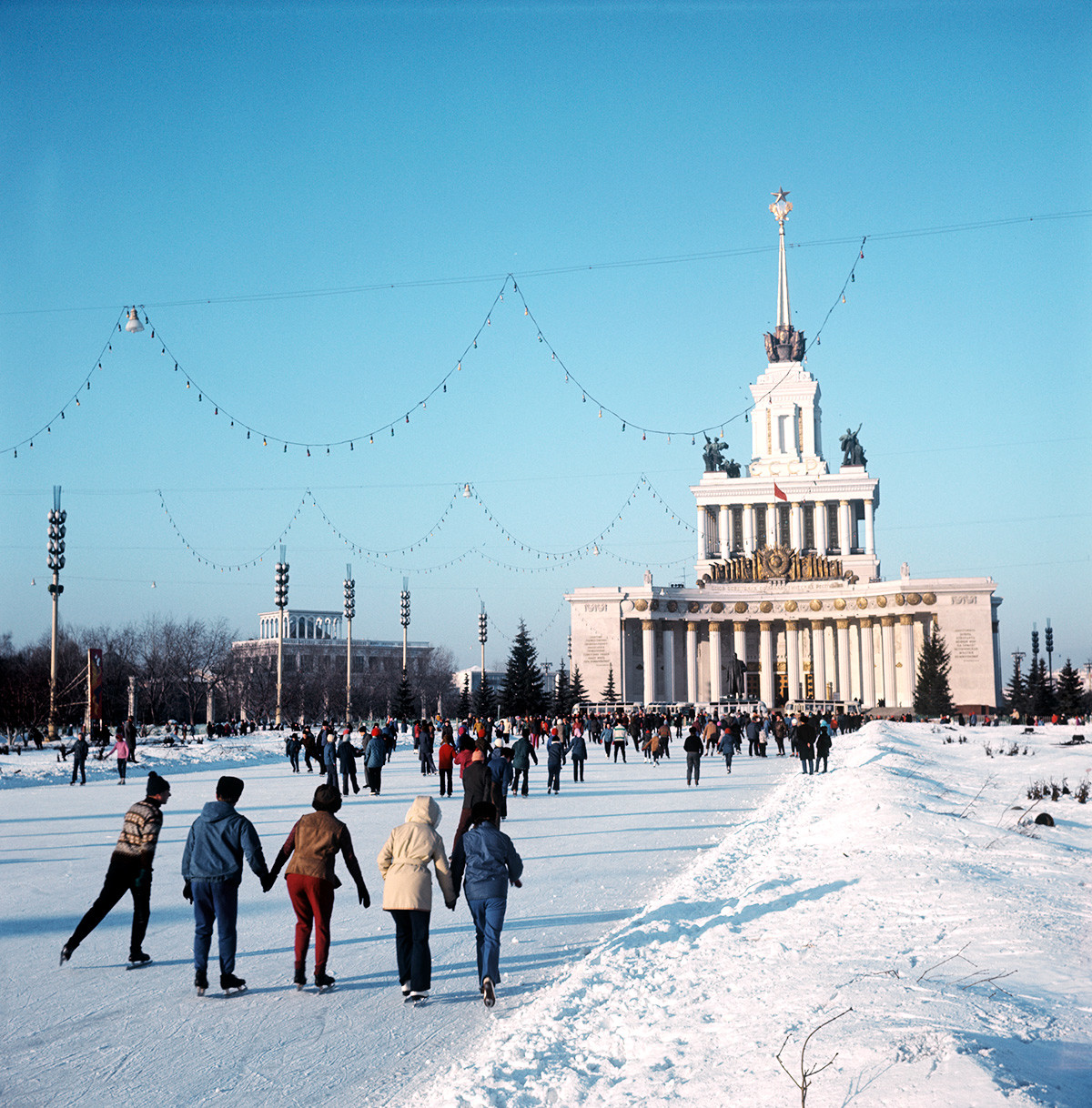 Skating at VDNKH Exhibition grounds, 1974