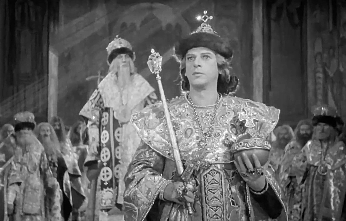 Die Krönung von Zar Iwan IV. Aus dem Film von Sergei Eisenstein.