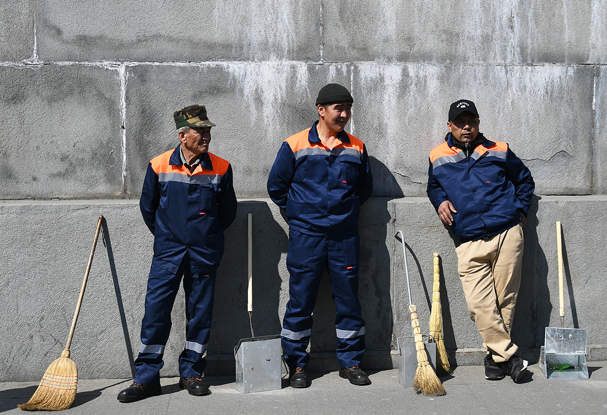 Street cleaning in Moscow is almost universally carried out my Middle Asian migrants