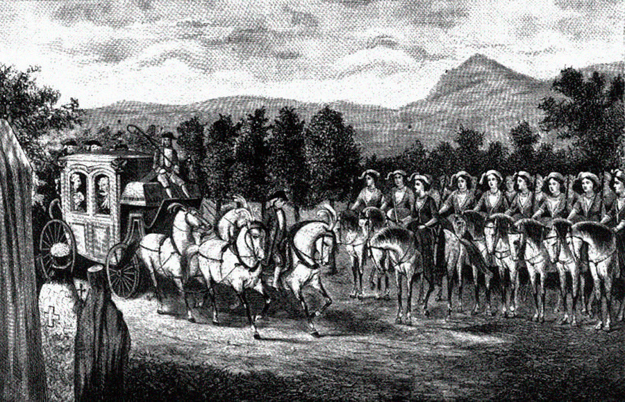 „Амазонска чета“ дочекује Катарину II на Криму.