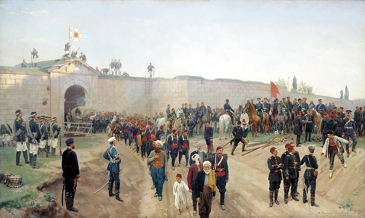 Nikolai Dmitriev-Orenburgsky. Delivery of the fortress Nikopol, July 4, 1877 (1883)