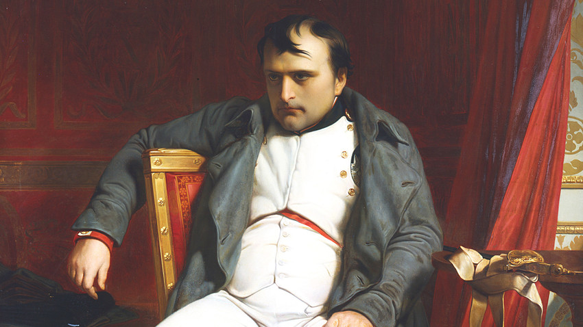 Napoleon di Fontainebleau selama turun takhta yang pertama, April 1814.