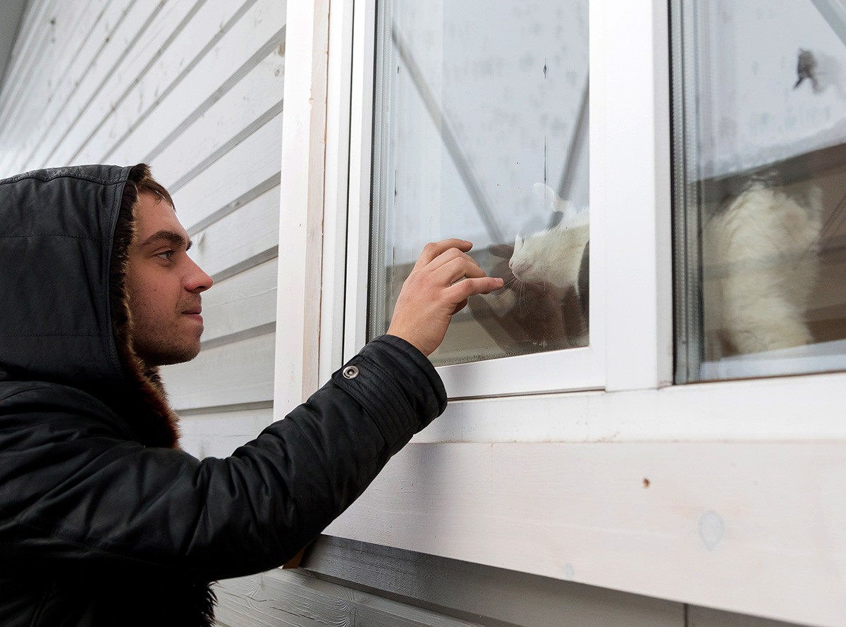 Vitaly, istrinya — Regina, dan kucing mereka — Zack, telah tinggal di rumah ini selama 13 minggu.