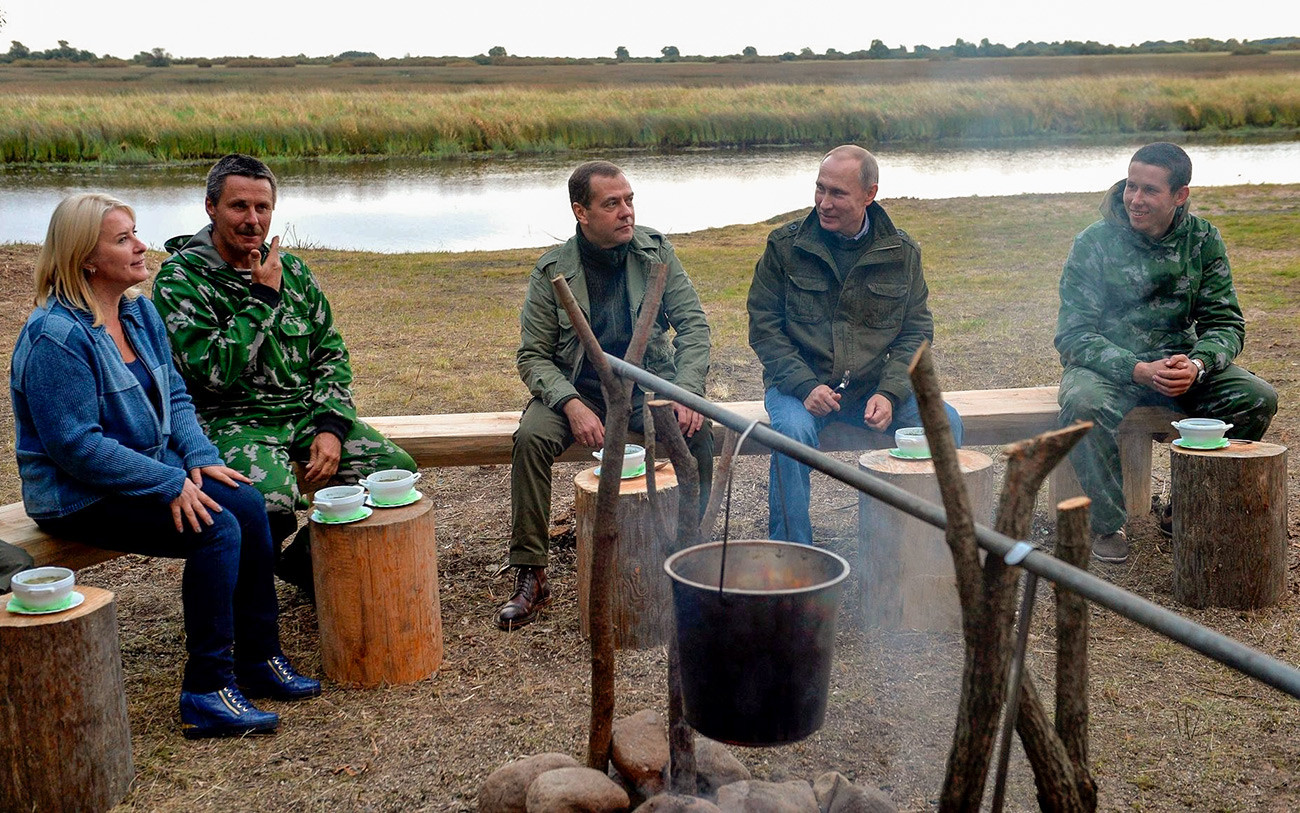 プーチン大統領とイリメニ湖の漁師の対談