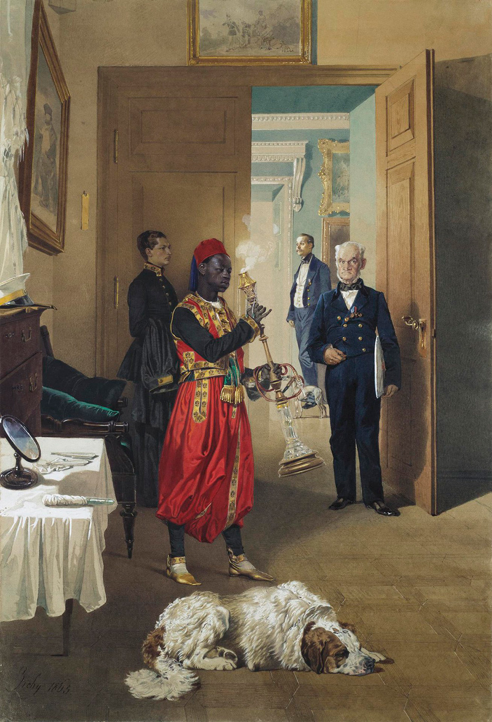 М. Зичи. Хол у императорскоj палати у Царском селу, 1865.