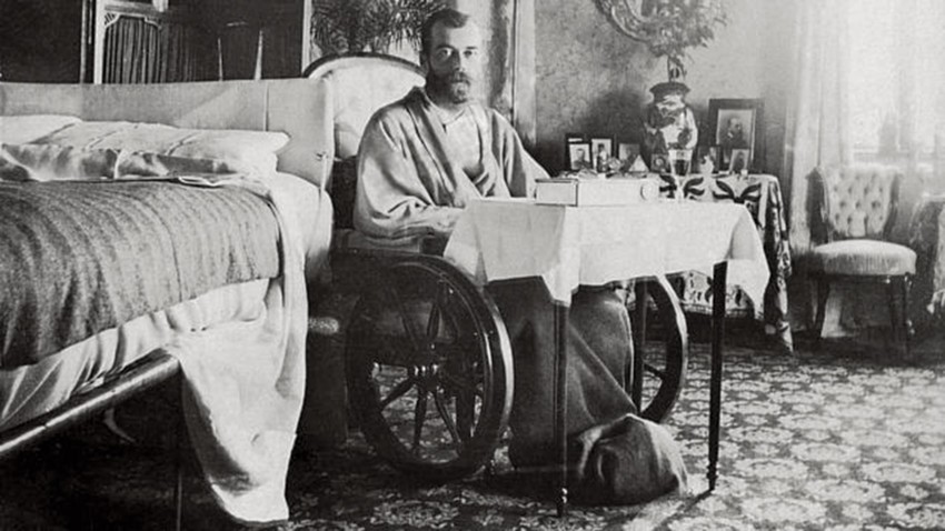 Emperor Nicholas II recovering from typhoid fever in Crimea