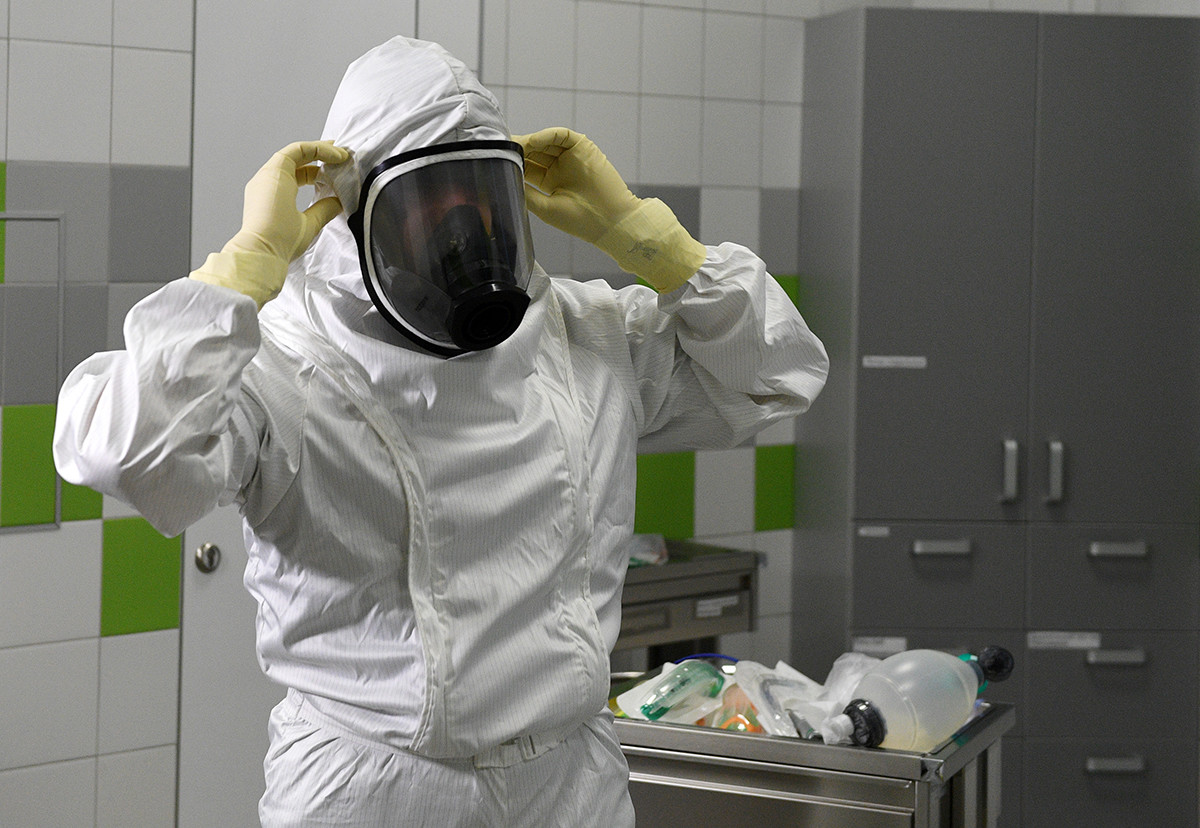 Anti-plague suit, the Moscow Region.