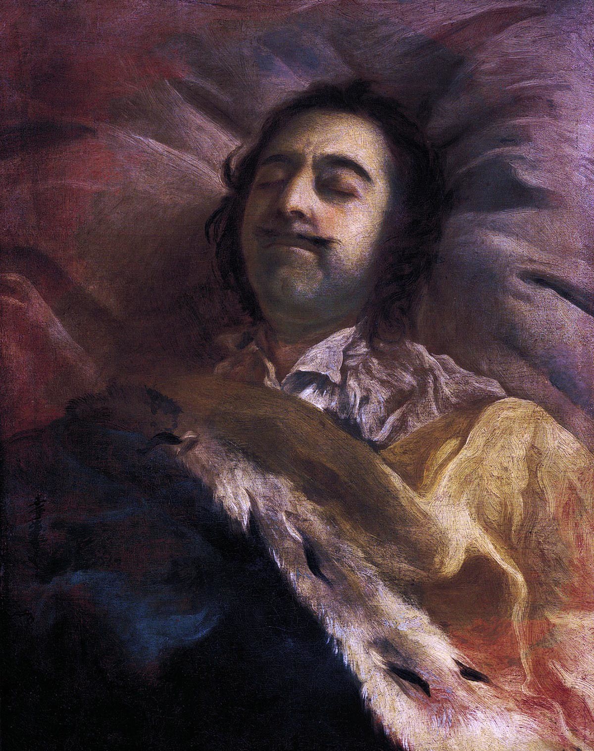 Lukisan 'Pyotr yang Agung di ranjang kematiannya' karya Ivan Nikitin.