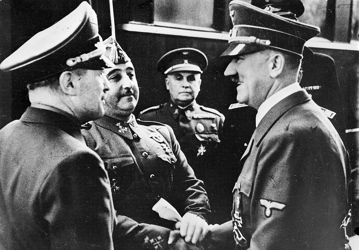 Генерал Франко и Адолф Хитлер, 23 октомври 1940 г.
