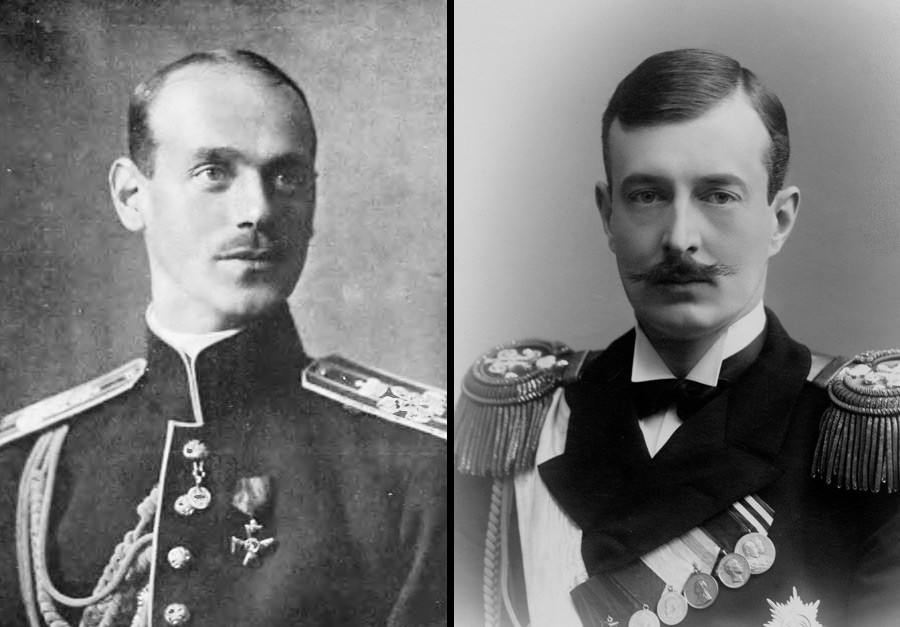 Adipati Agung Mikhail Aleksandrovich (kiri) dan Adipati Agung Kirill Vladimirovich.