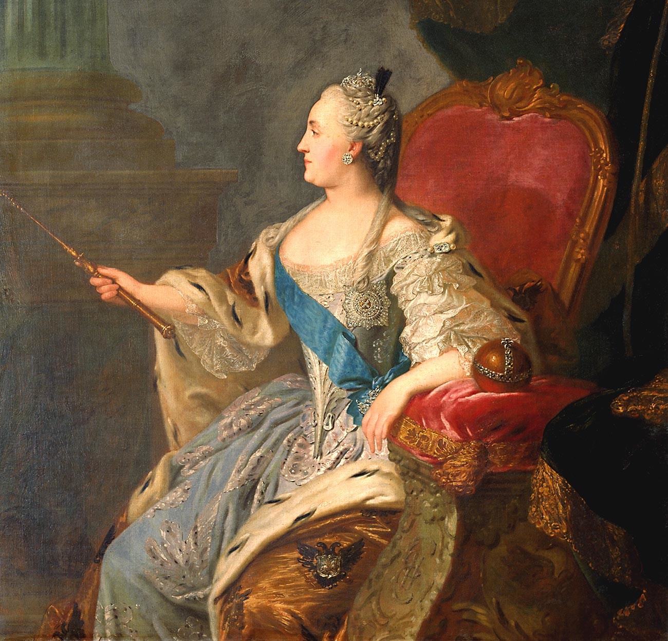 Profile portrait of Catherine II