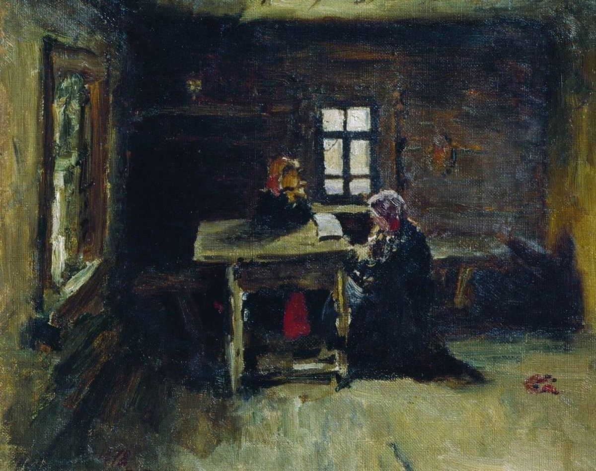 イリヤ・レーピン『小屋の中』（1878年）