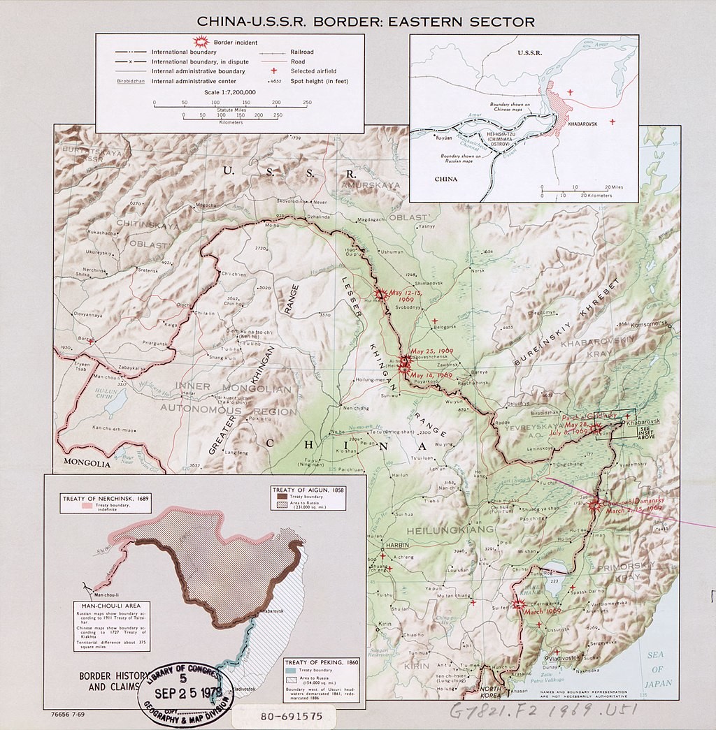 Lokacije obmejnih incidentov na sovjetsko-kitajski meji