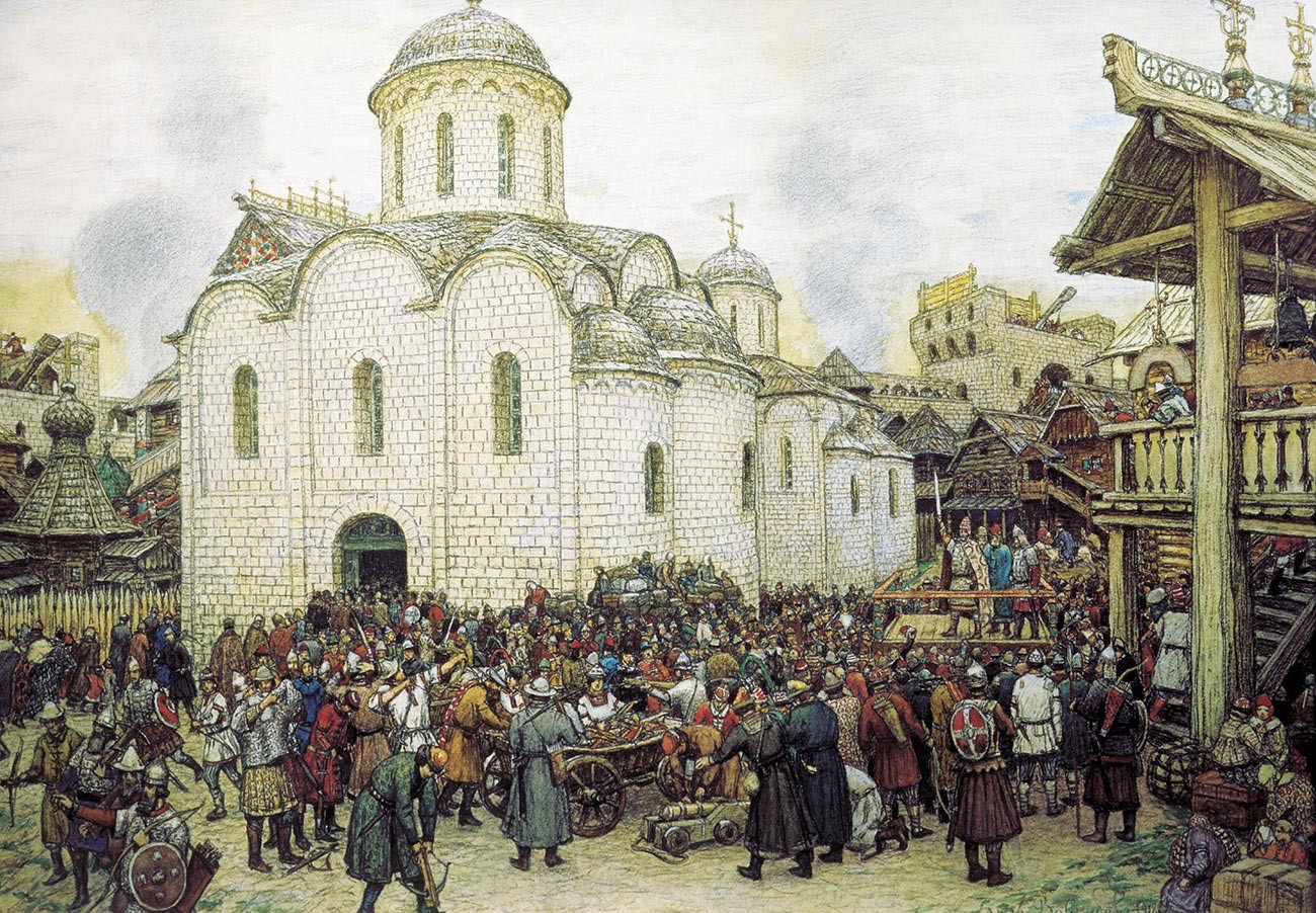 Кнезови и бољари се нуде да врате Василију Тамном кнежевину, 1446.