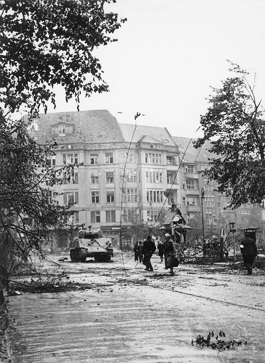 Sherman tank in Berlin.