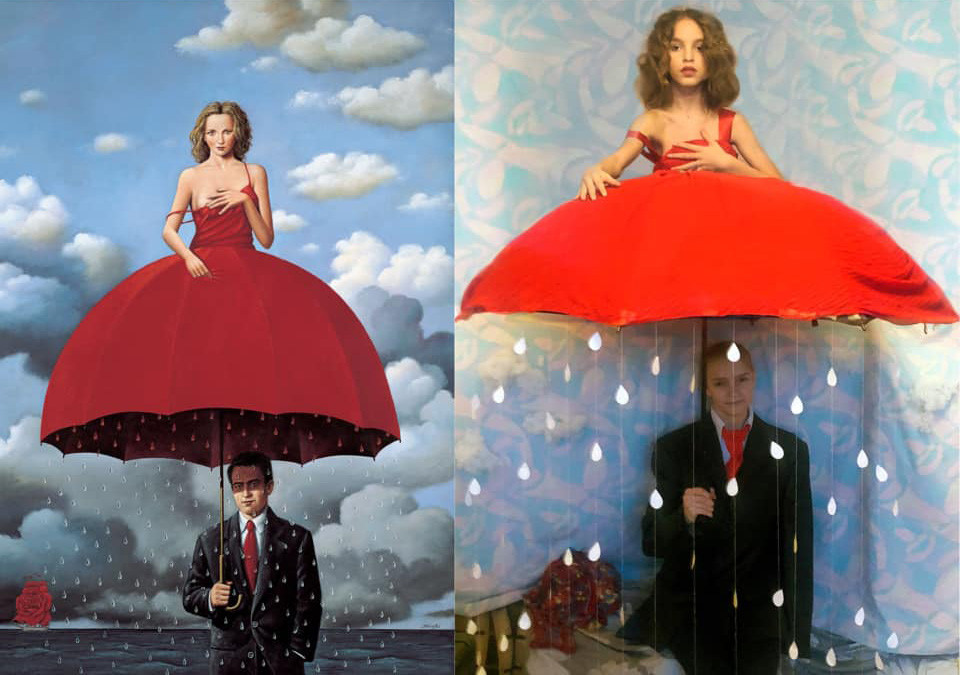 Rafal Olbinski, Parapluie rouge