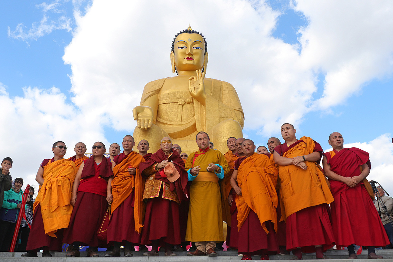 Pembukaan patung Buddha terbesar di Eropa, di Kalmykia, Rusia.
