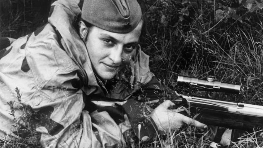 La francotiradora Liudmila Pavlichenko. 
