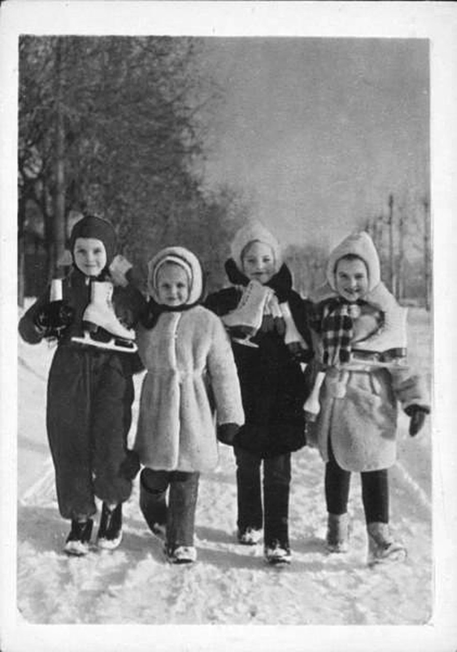 Young skaters going for a walk  