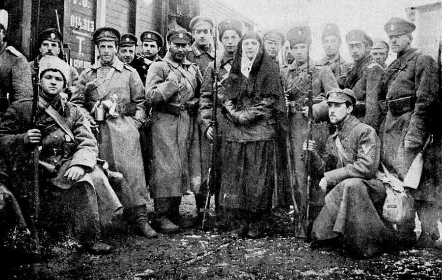 Пешадијска чета Добровољачке армије формирана од гардијских официра. Јануар 1918.