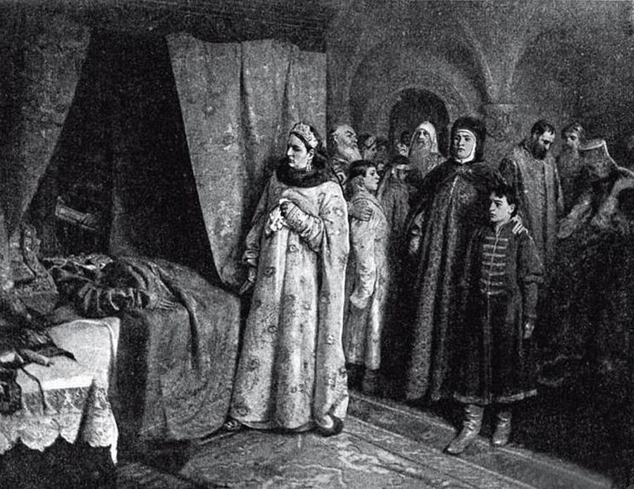Смерть царя Федора Алексеевича. Клавдий Лебедев (1852-1916)