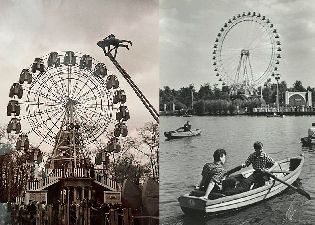 Парк Горького. Малое колесо обозрение, 1930-е и Большое колесо обозрения, 1950-е. 