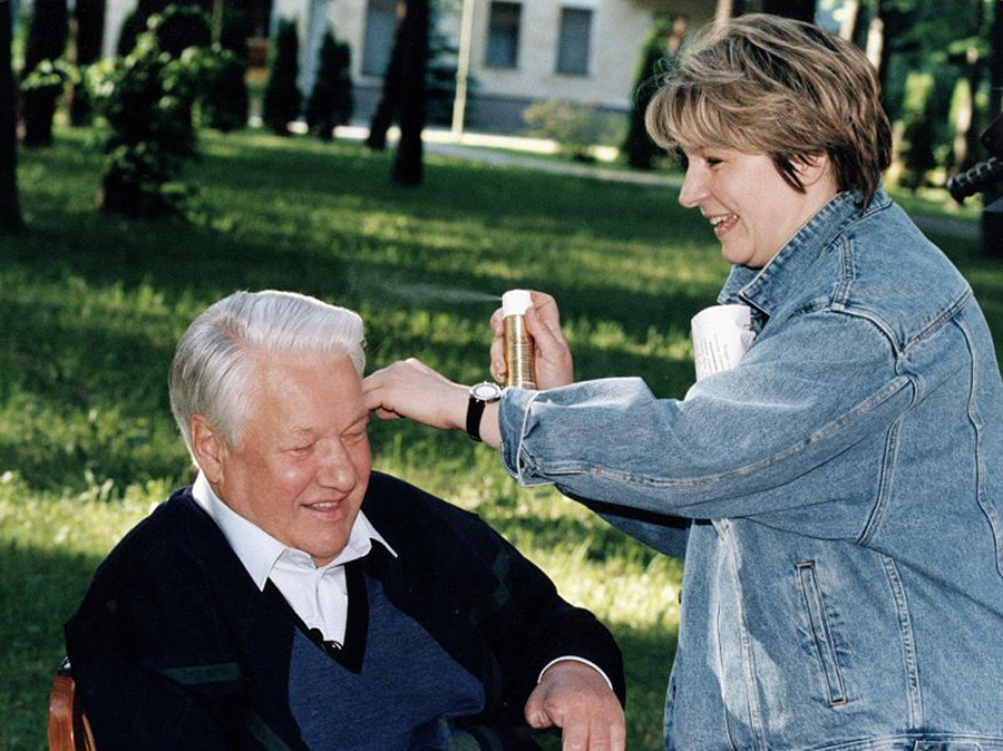 Borís Yeltsin con su hija Tatiana