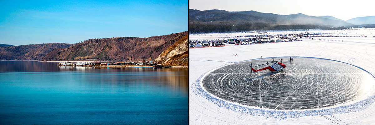 Verão e inverno no Baikal
