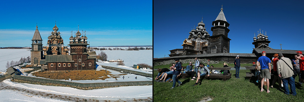 Inverno e verão em Kizhi
