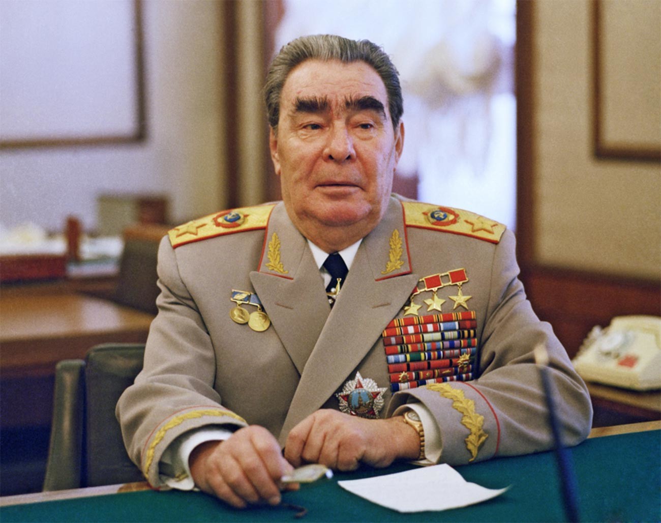 Leonid Brejnev, haut responsable du Parti communiste et homme d'Éta