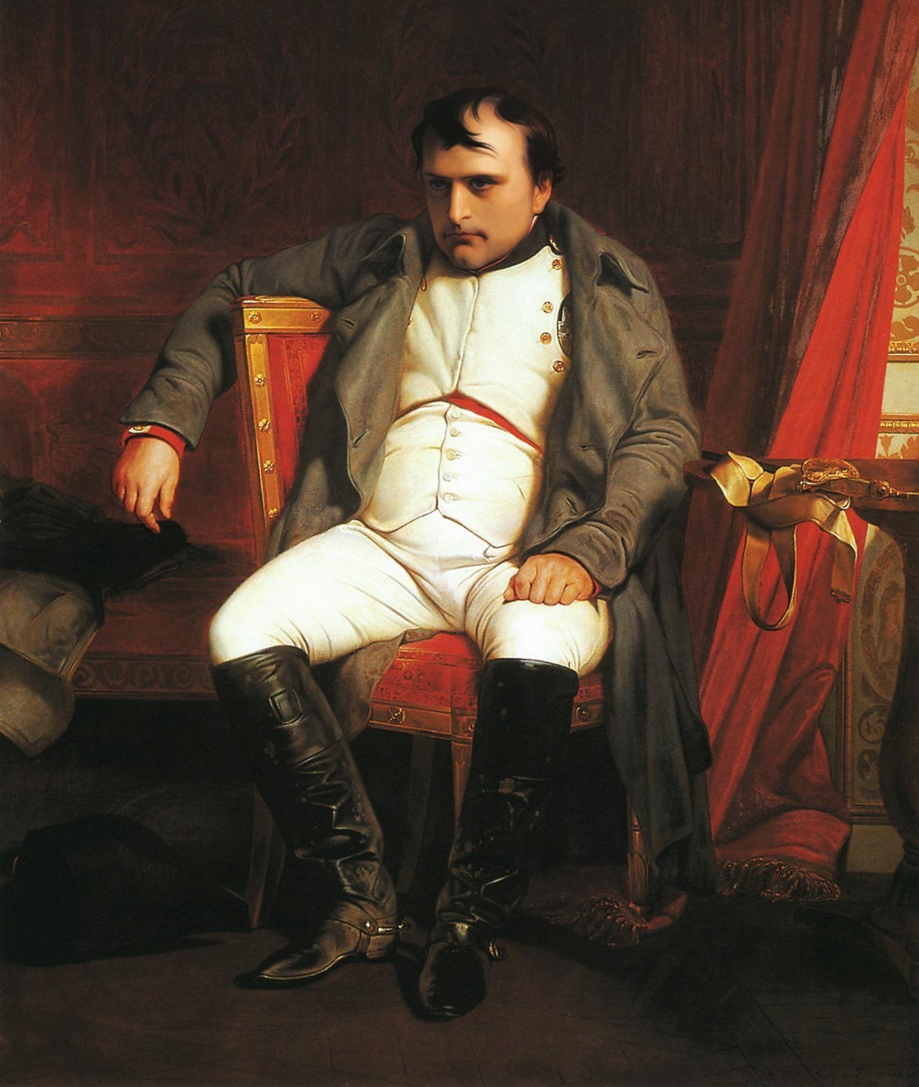 Napoleon v dvorcu Fontainbleau po sestopu z oblasti