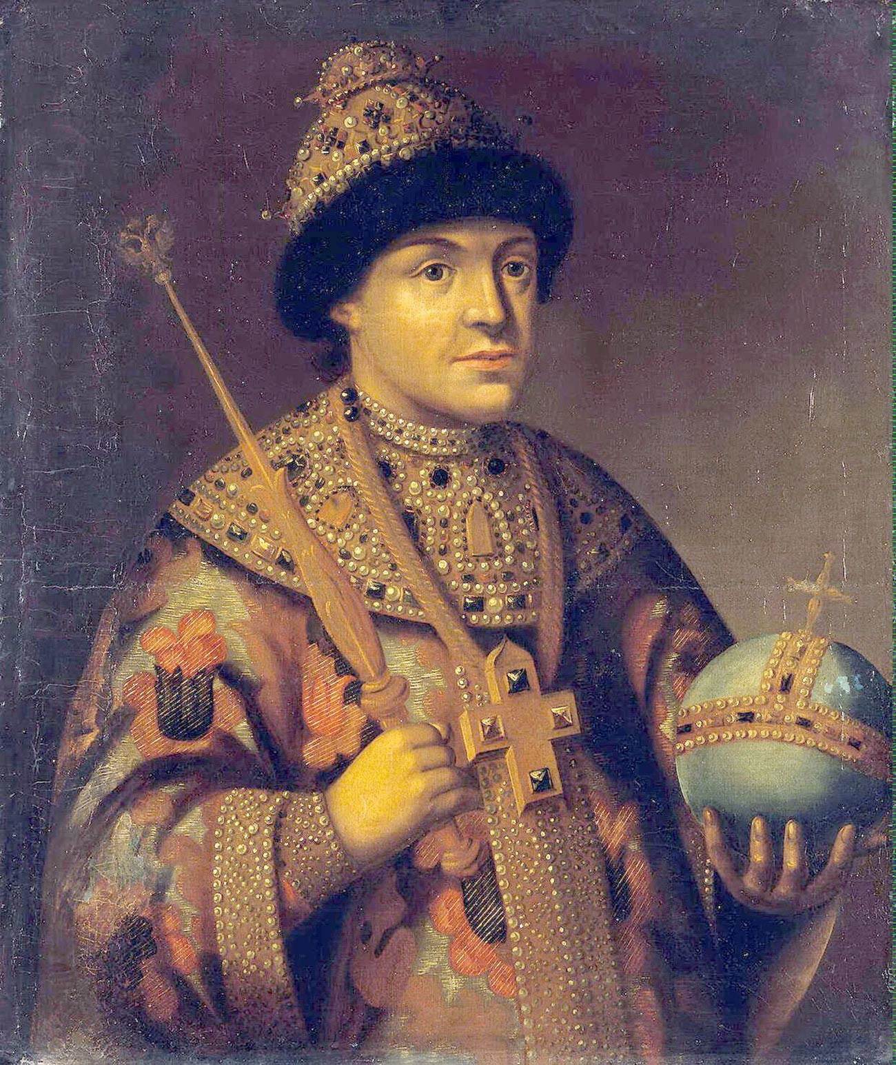 Царь Фёдор Алексеевич (1661-1682). Его младший брат Иван Алексеевич (1666-1696), возможно, был слаб умом.