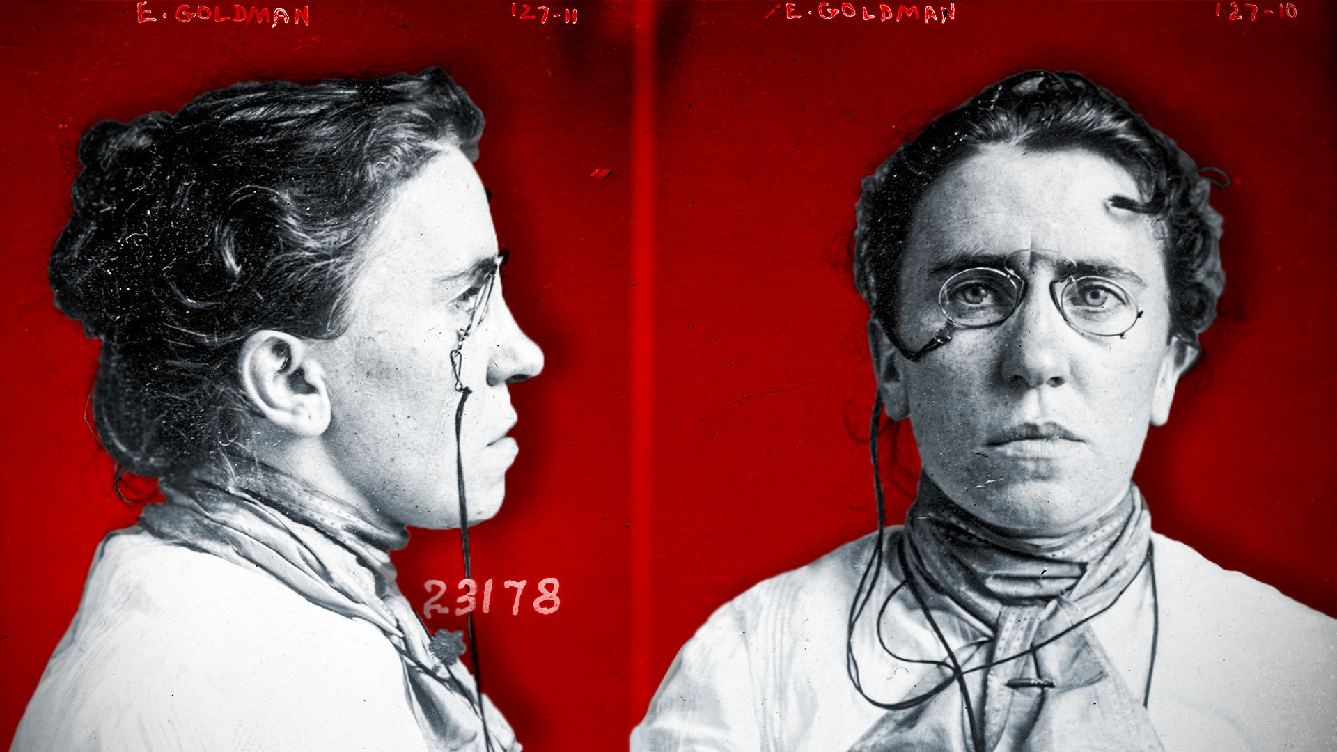 Mug shot taken in 1901 when Goldman was implicated in the assassination of President McKinley.