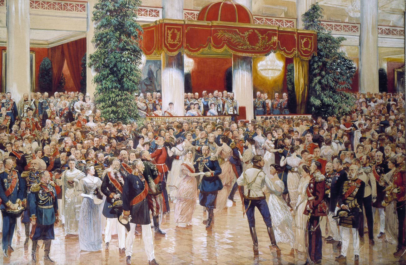 Бал у Петербуршком племићком сабрању 1913. године поводом 300. годишњице династије Романов.