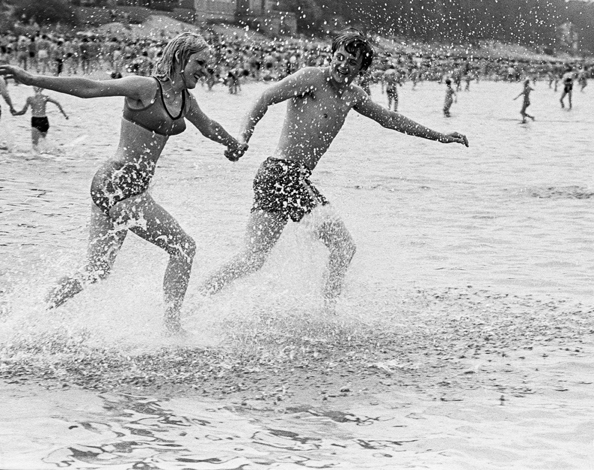 Jurmala, 1975. Turisti na eni zmed plaž.