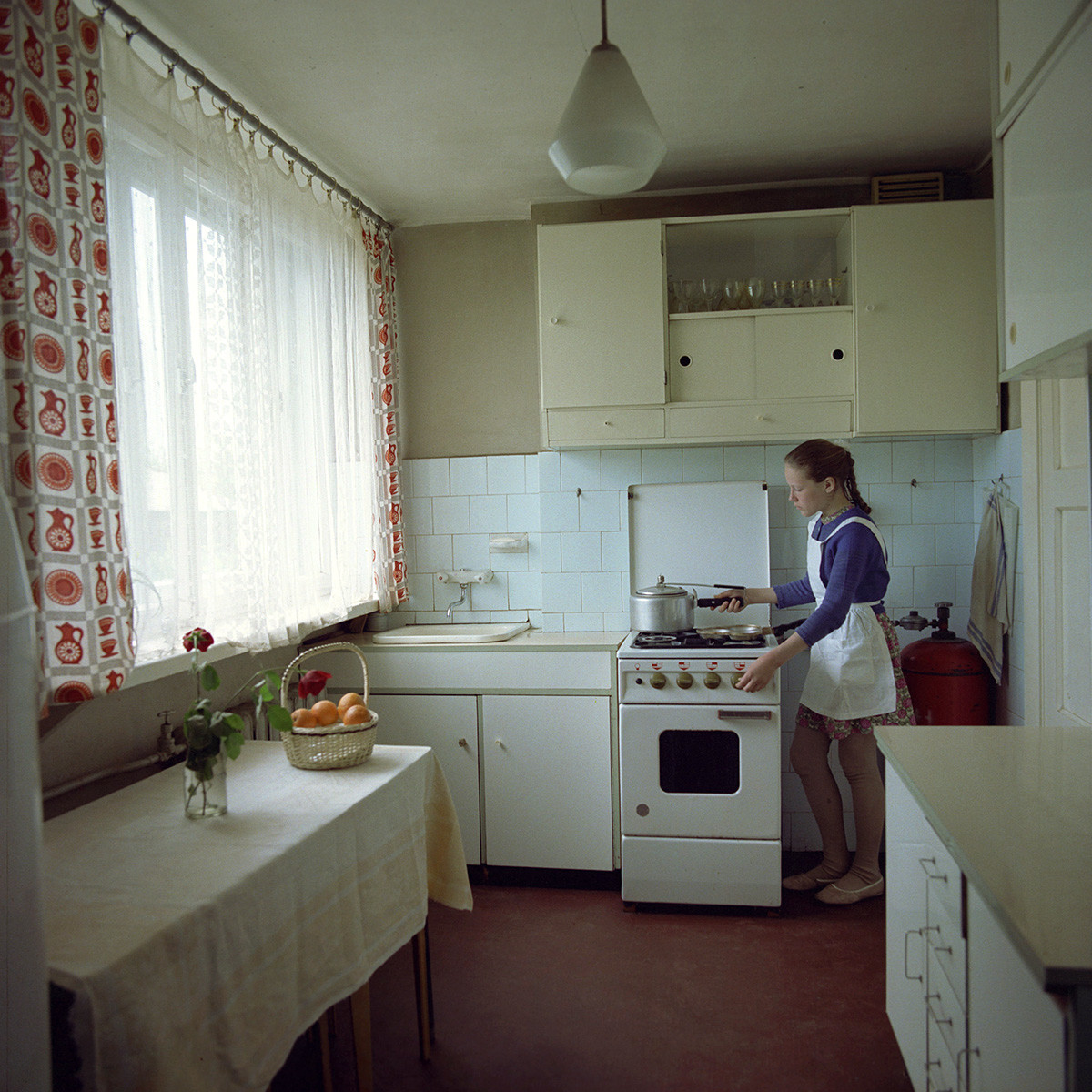 Una cocina en la Letonia soviética
