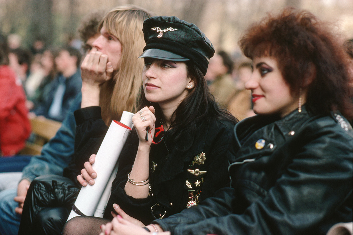 Auf einem Konzert in Gorki-Park in Moskau, 1992
