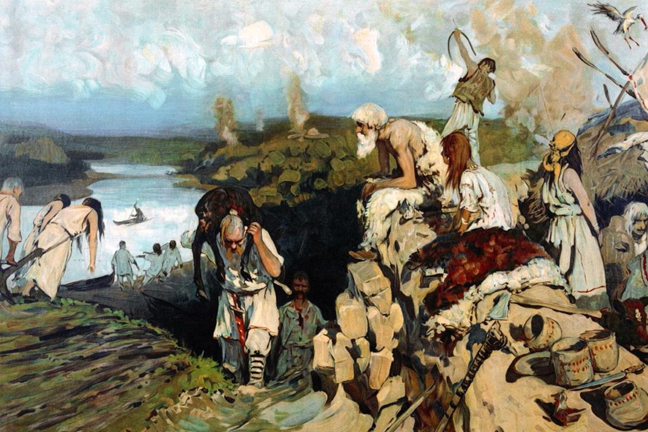 Quadro “Vida dos eslavos”, de Serguêi Ivanov 