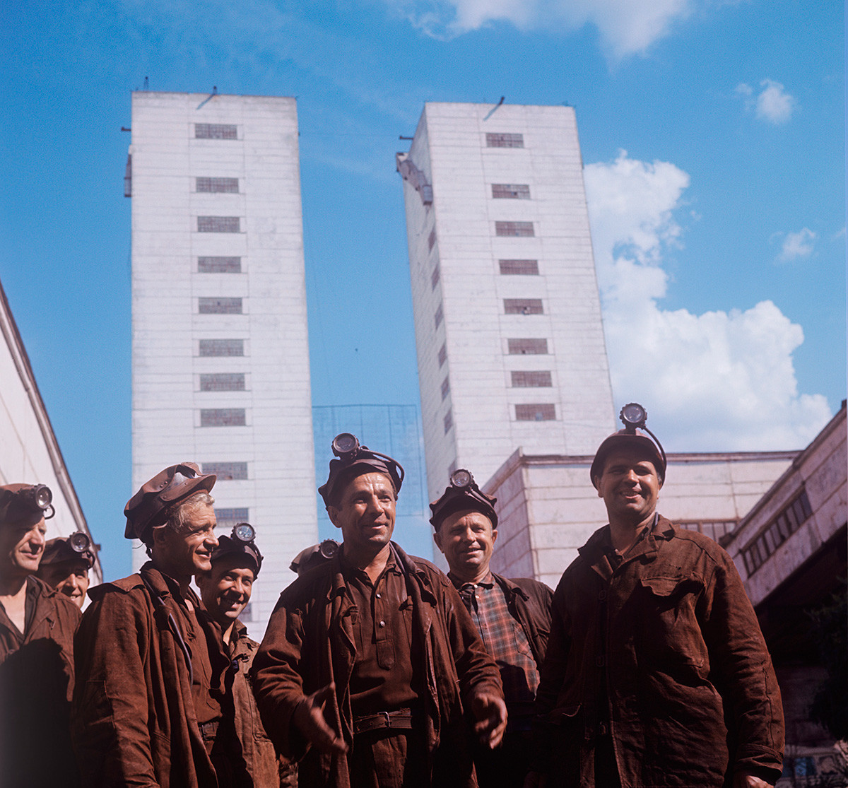 Mineros en la mina Gvardeiskaia, Krivoi Rog, 1970. 