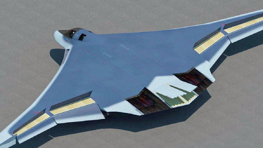 Невидливиот стратегиски бомбардер ПАК Да (прототипска скица)