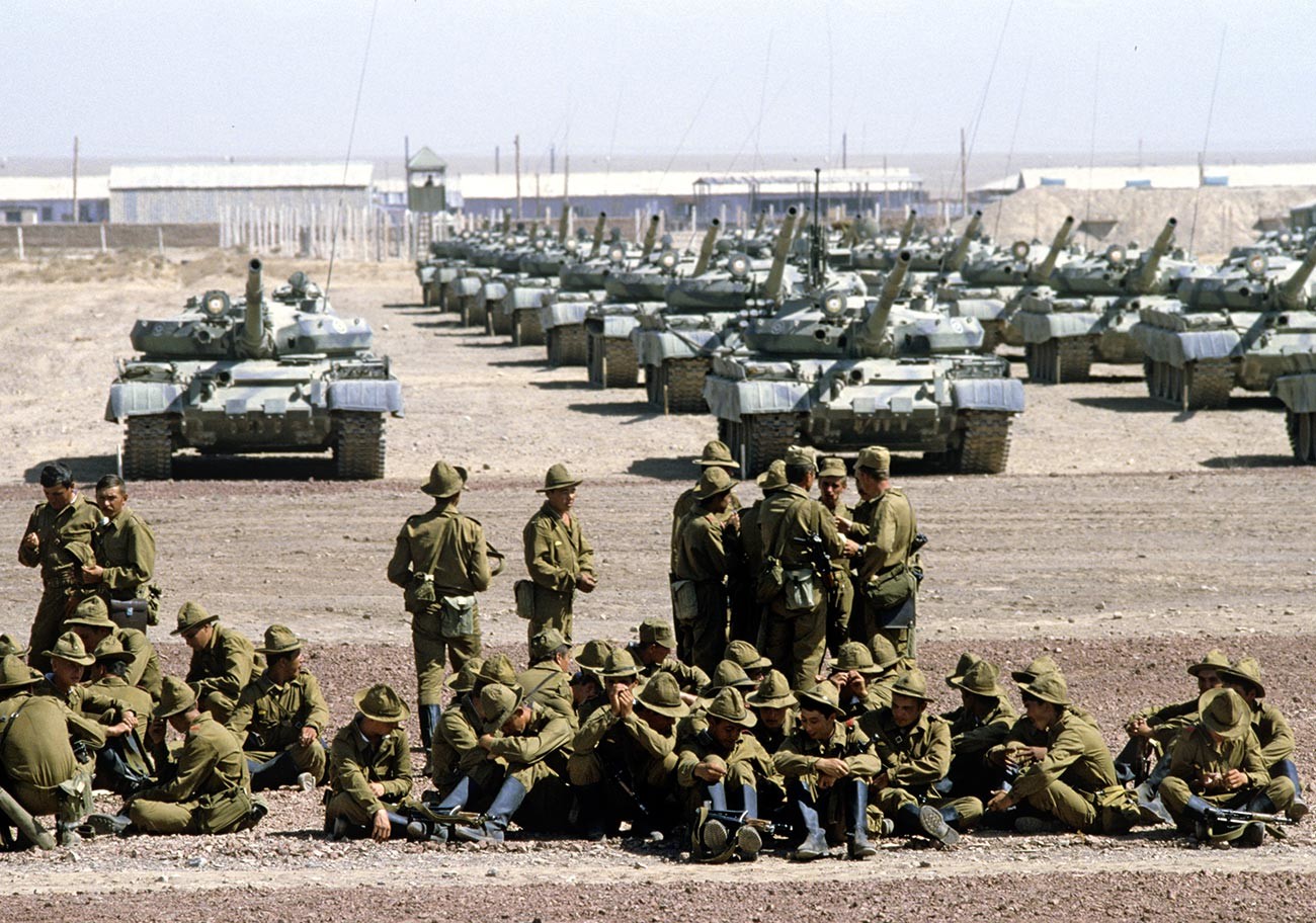 A Soviet tank regiment in Afghanistan.