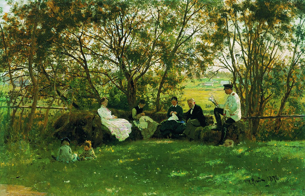 « Sur un banc de gazon », par Ilia Répine, 1876

