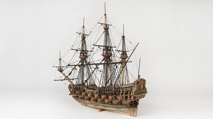 Model of 'The Solen,' a typical Swedish vessel of the Northern War