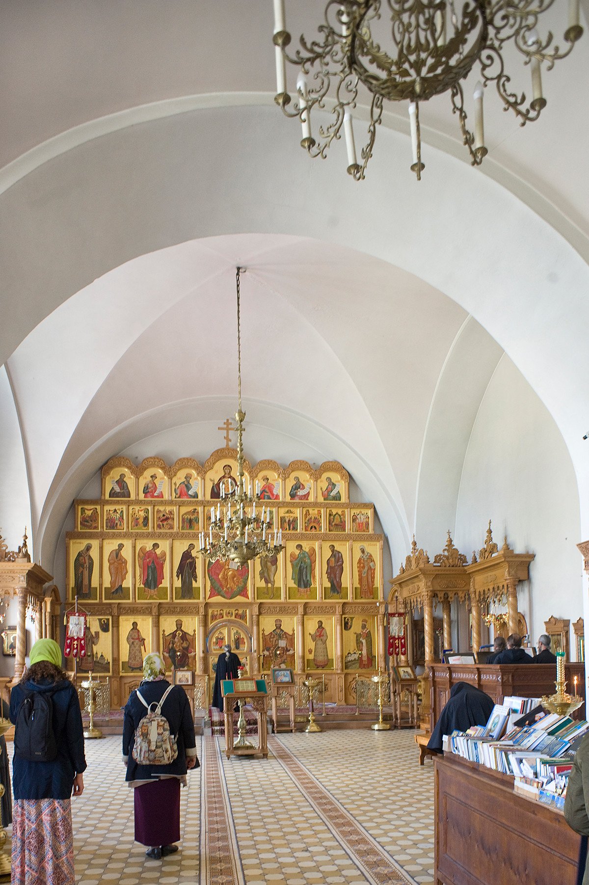 Church of St. Yakov. View east toward new icon screen in repaired interior. July 7, 2019   