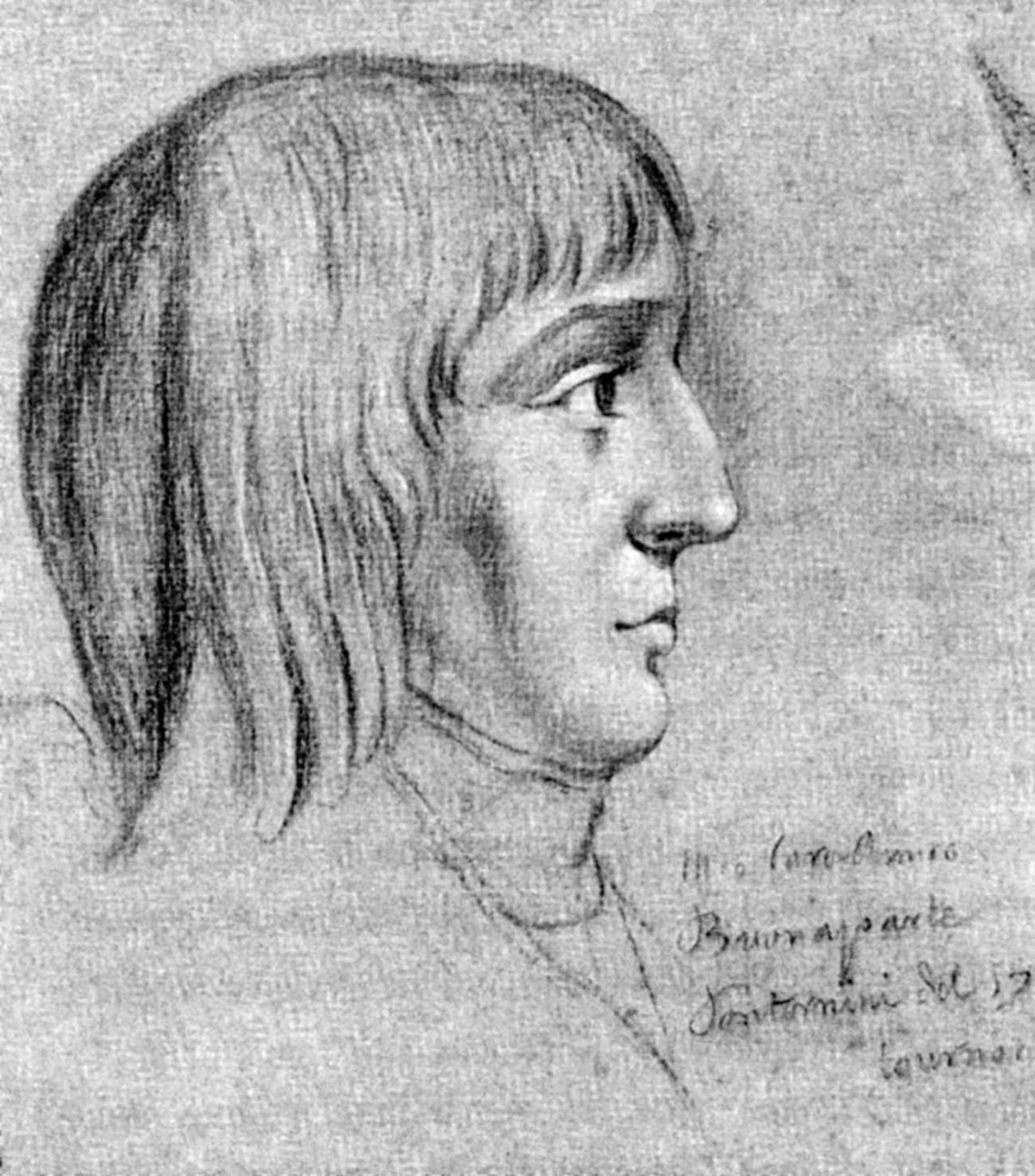 Napoleone Bonaparte (1769-1821) all'età di 16 anni, matita su carta 