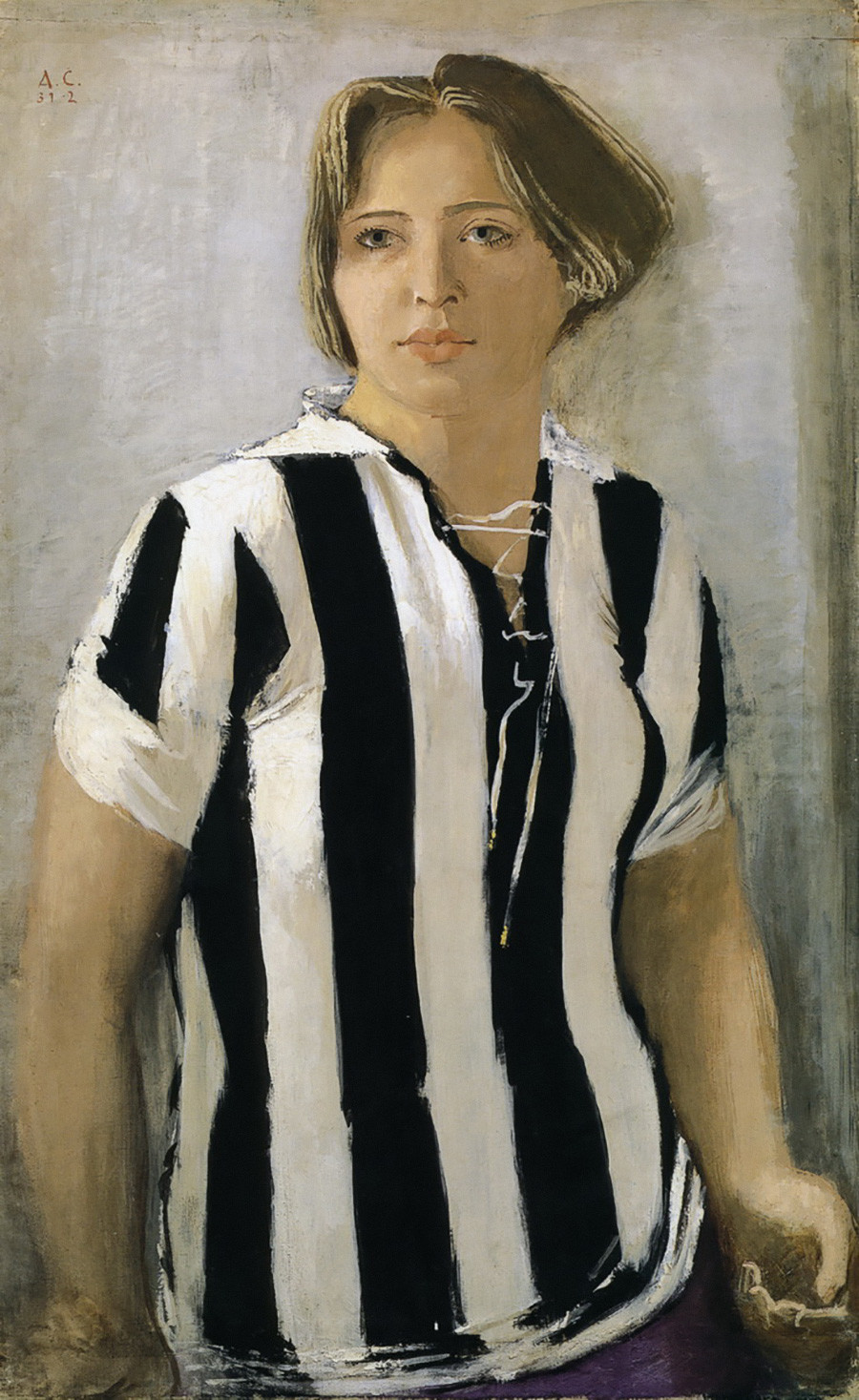 Александр Самохвалов. Девушка в футболке. 1932