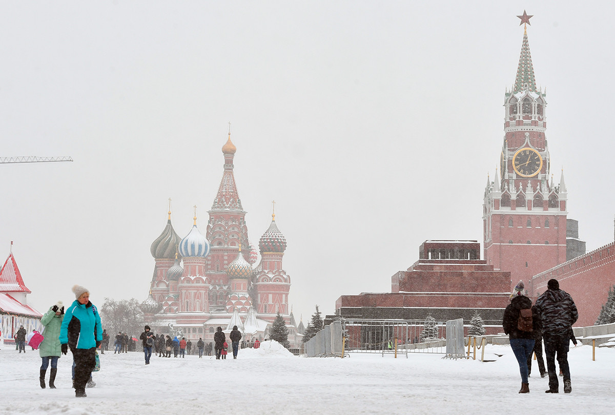 Un hiver sur la place Rouge, à Moscou