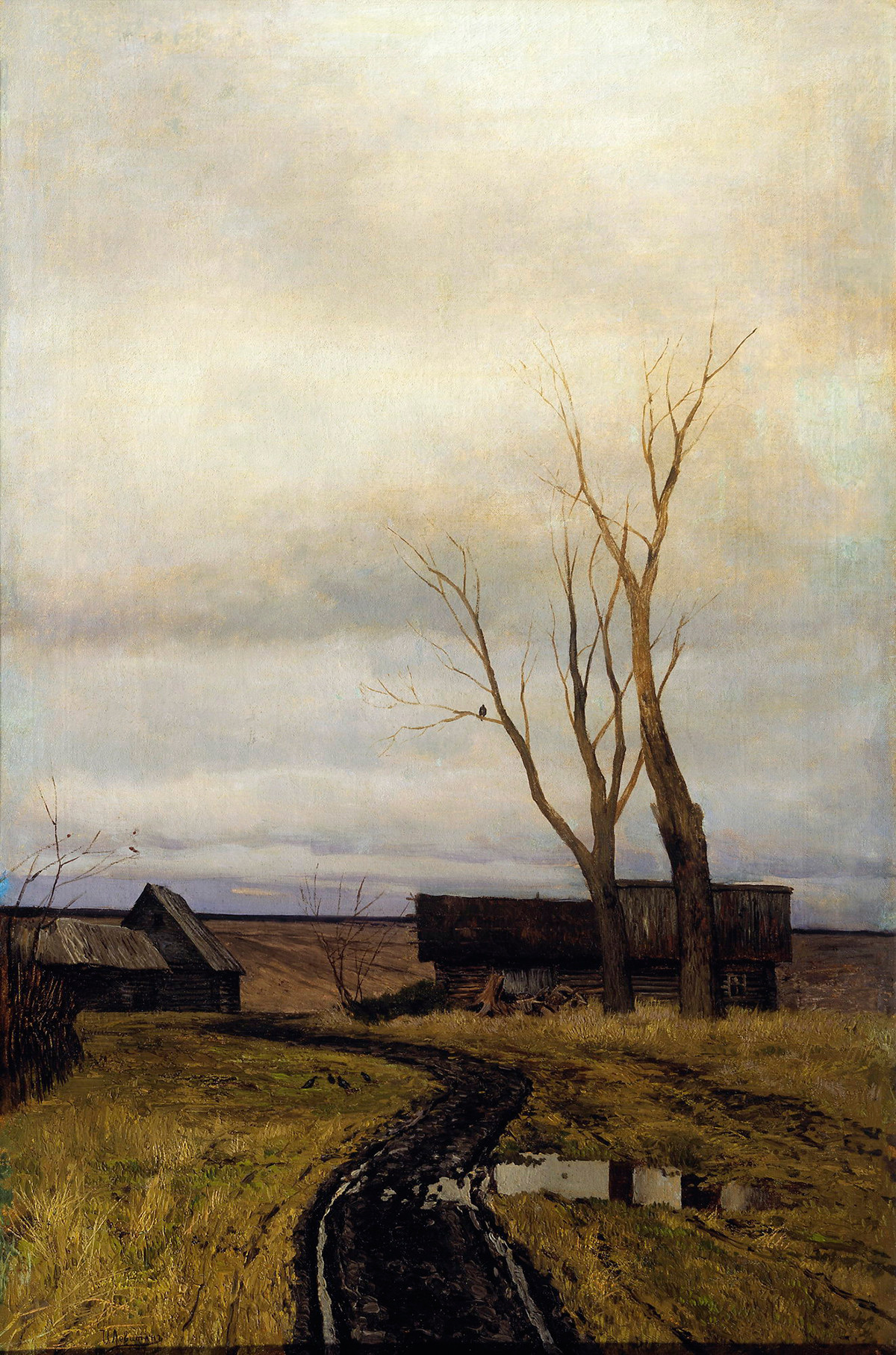 L'automne. La route du village, 1877
